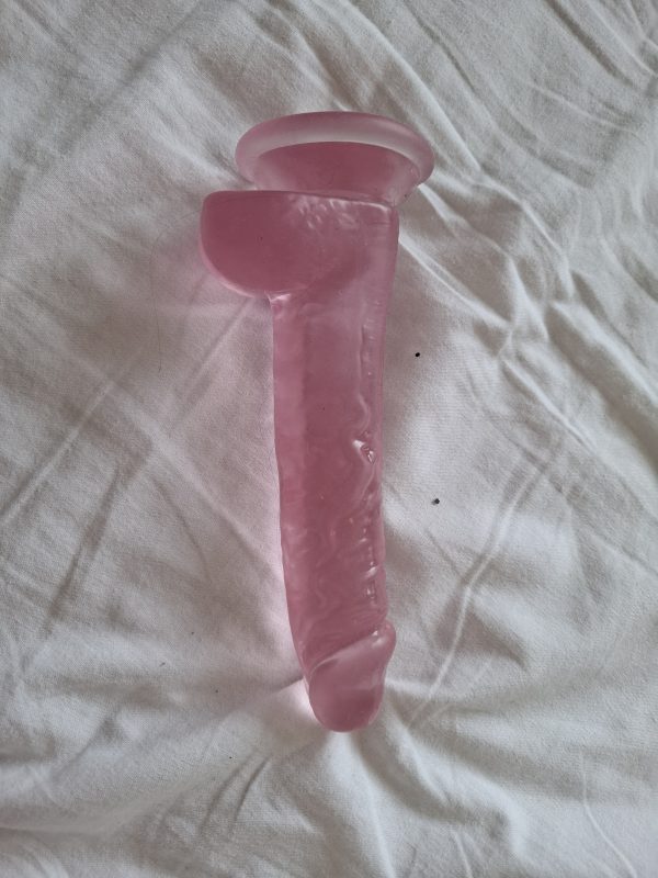 Rosa genomskinlig dildo