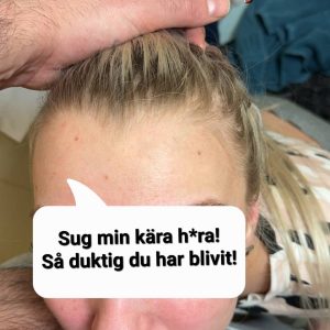 Amatör film, Svarthårig man går på blond liten tös!