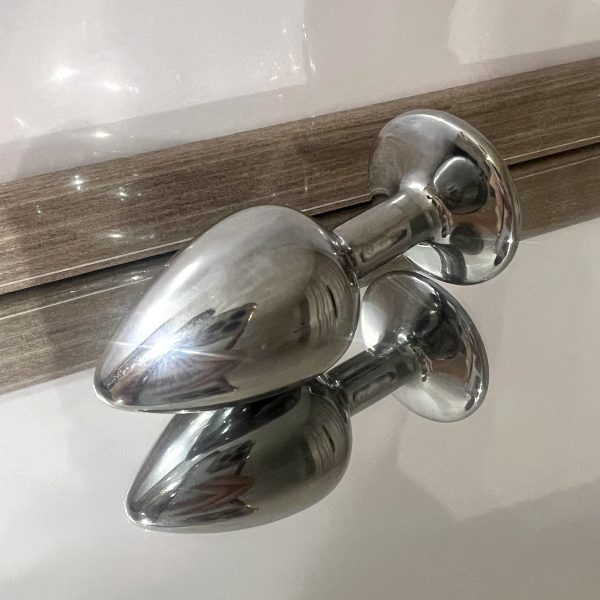 Metall buttplug med kristall