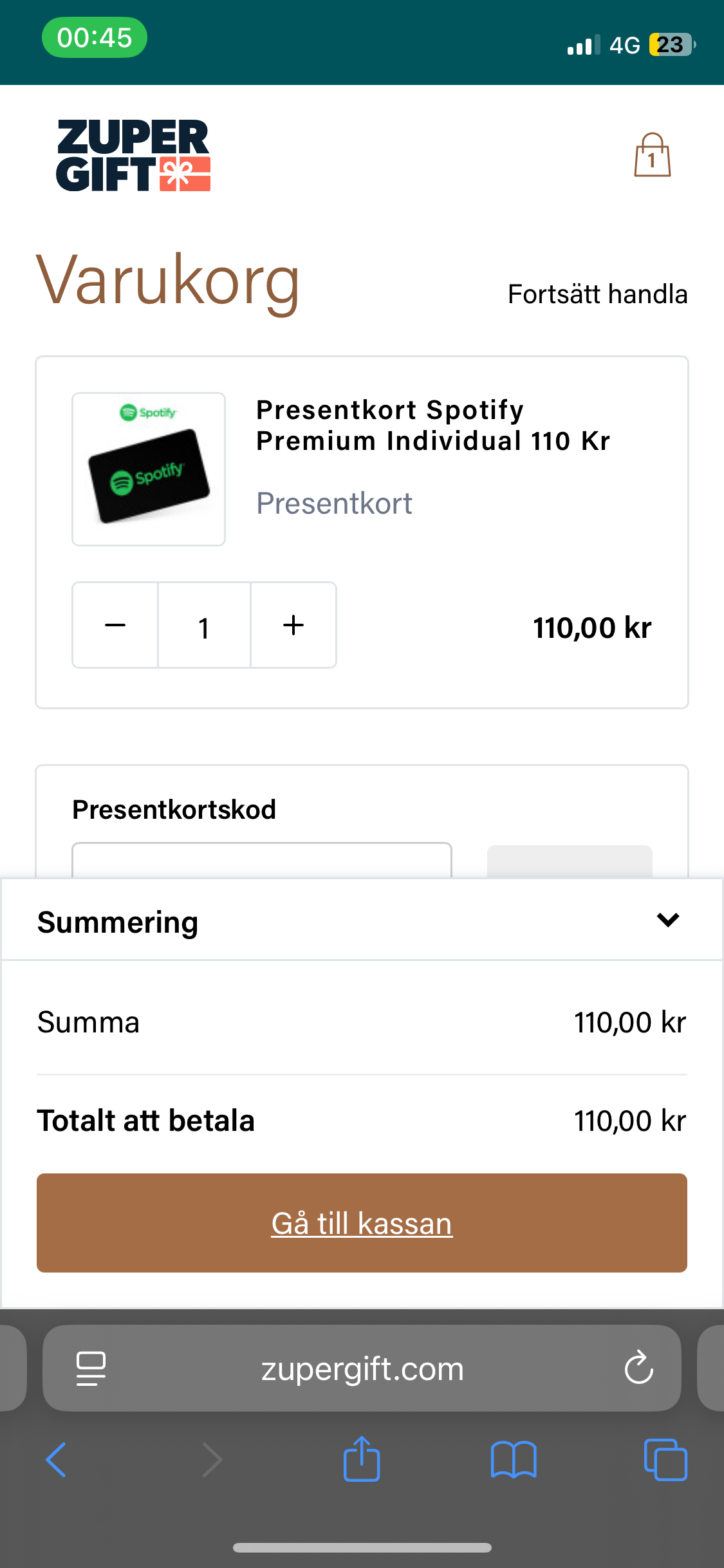 Köp spotify på zupergift