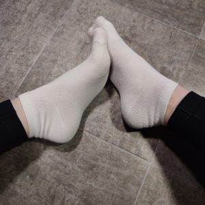 Vita ankelhöga bomullsstrompor